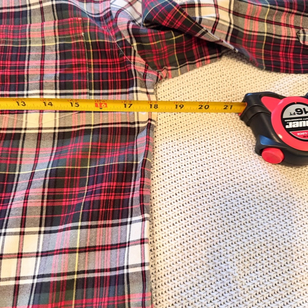 CREWCUTS J. Crew Boys Tartan Plaid Button Down Shirt Red White Black - Picture 8 of 9